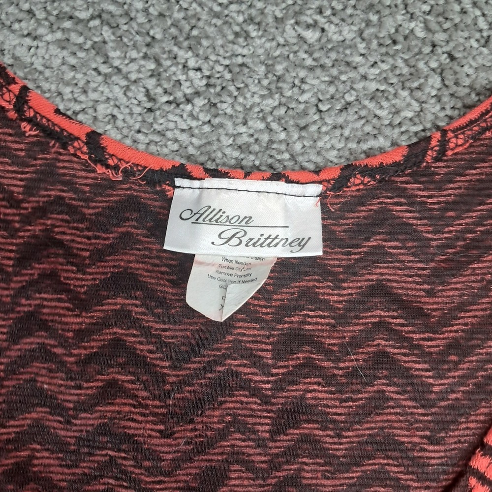 Allison Brittney Womens Chevron Fit and Flare Skater Dress 2 Pack Black Coral XL - Picture 8 of 13